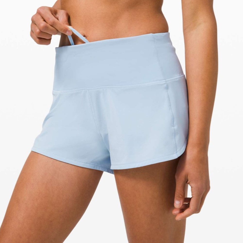 NWT Lululemon Blue Linen Speed Up HR 2.5” Shorts
